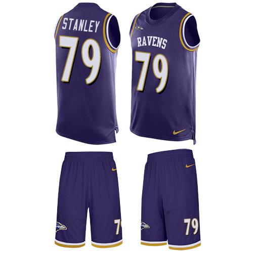 Nike Ravens #79 Ronnie Stanley Purple Team Color Men's Stitched NFL Limited Tank Top Suit Jersey